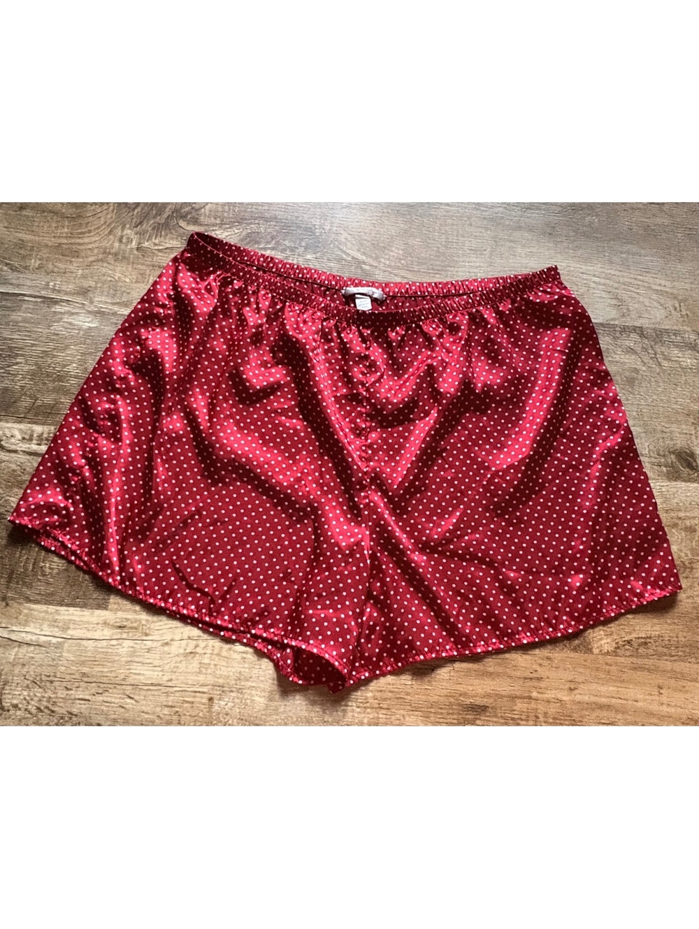 Cacique Red Polka Dot Satin Lounge Shorts Size 22/24